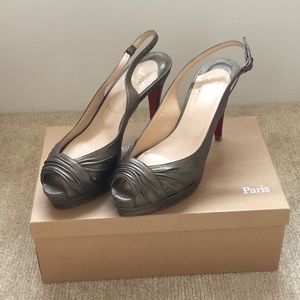 Louboutin Bronze Sandal Heels